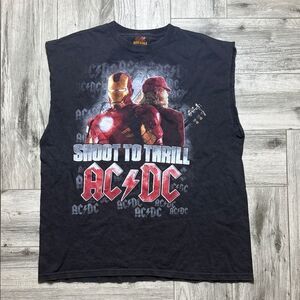 AC/DC Iron Man 2 Soundtrack Black and Red Graphic Men's Tank Top Size Large